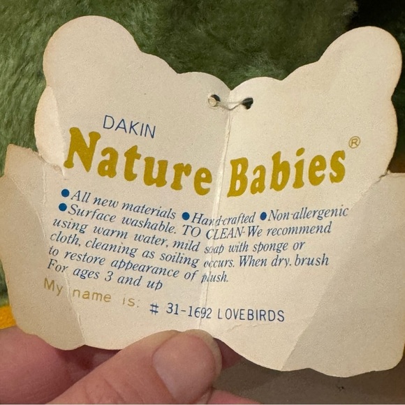 New With Tags Vintage Dakin 1981 Plush Hugging "Love Birds" Nature Babies 11" - Picture 4 of 10